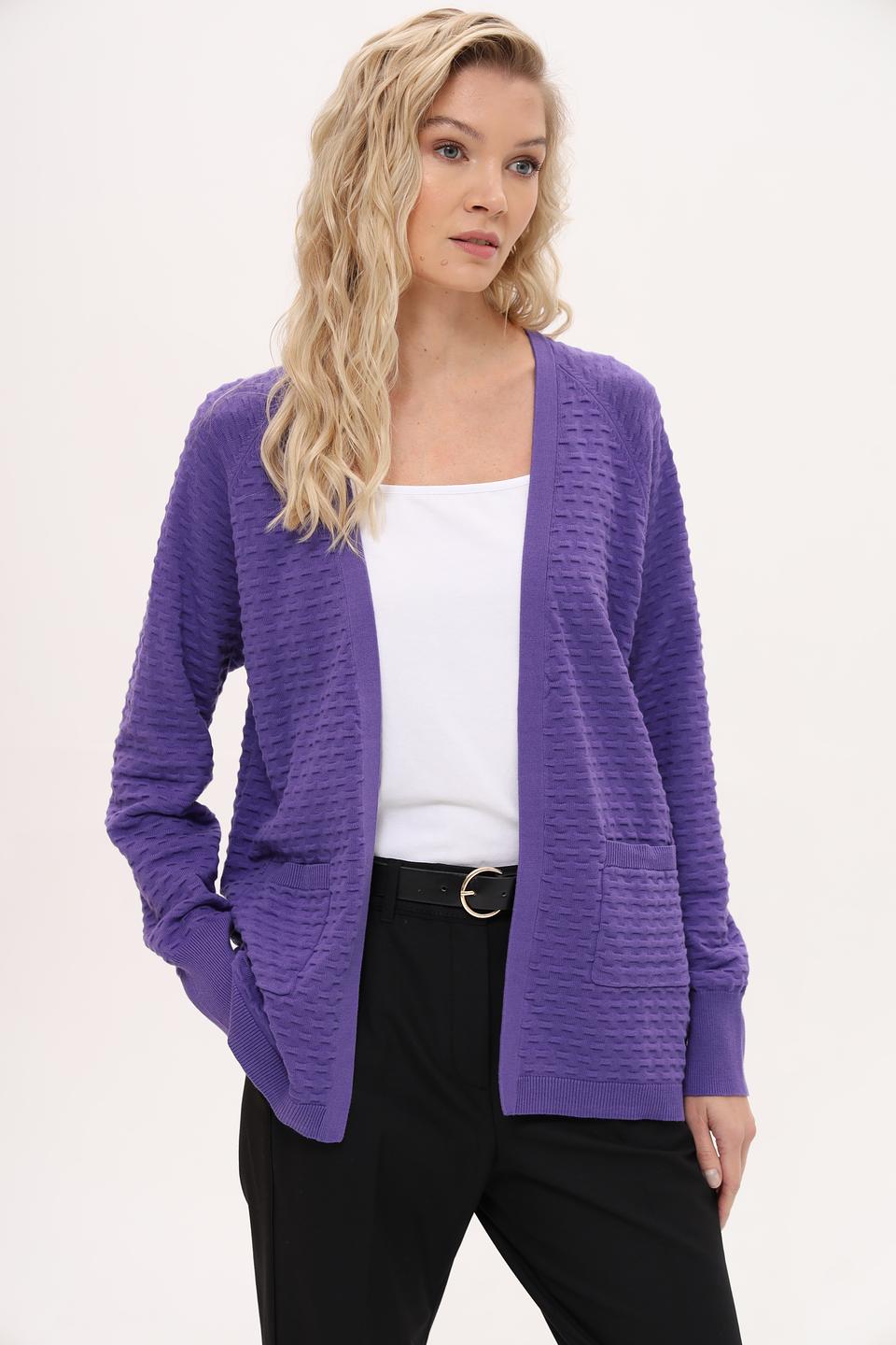 Жакет Frank Walder вязаный лиловый