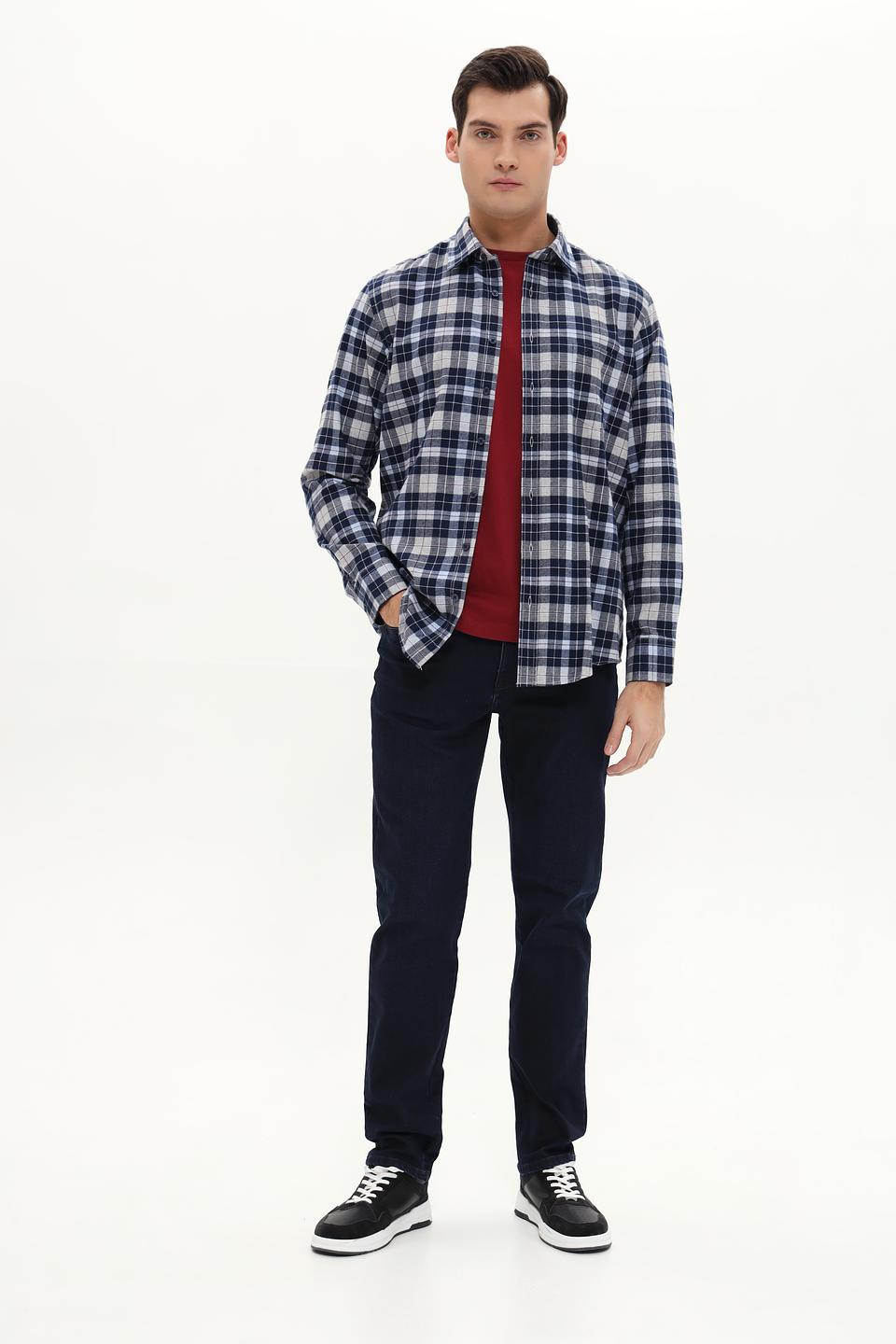 Рубашка Casa Moda в клетку синяя