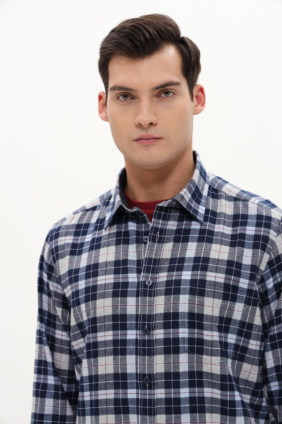 Рубашка Casa Moda в клетку синяя