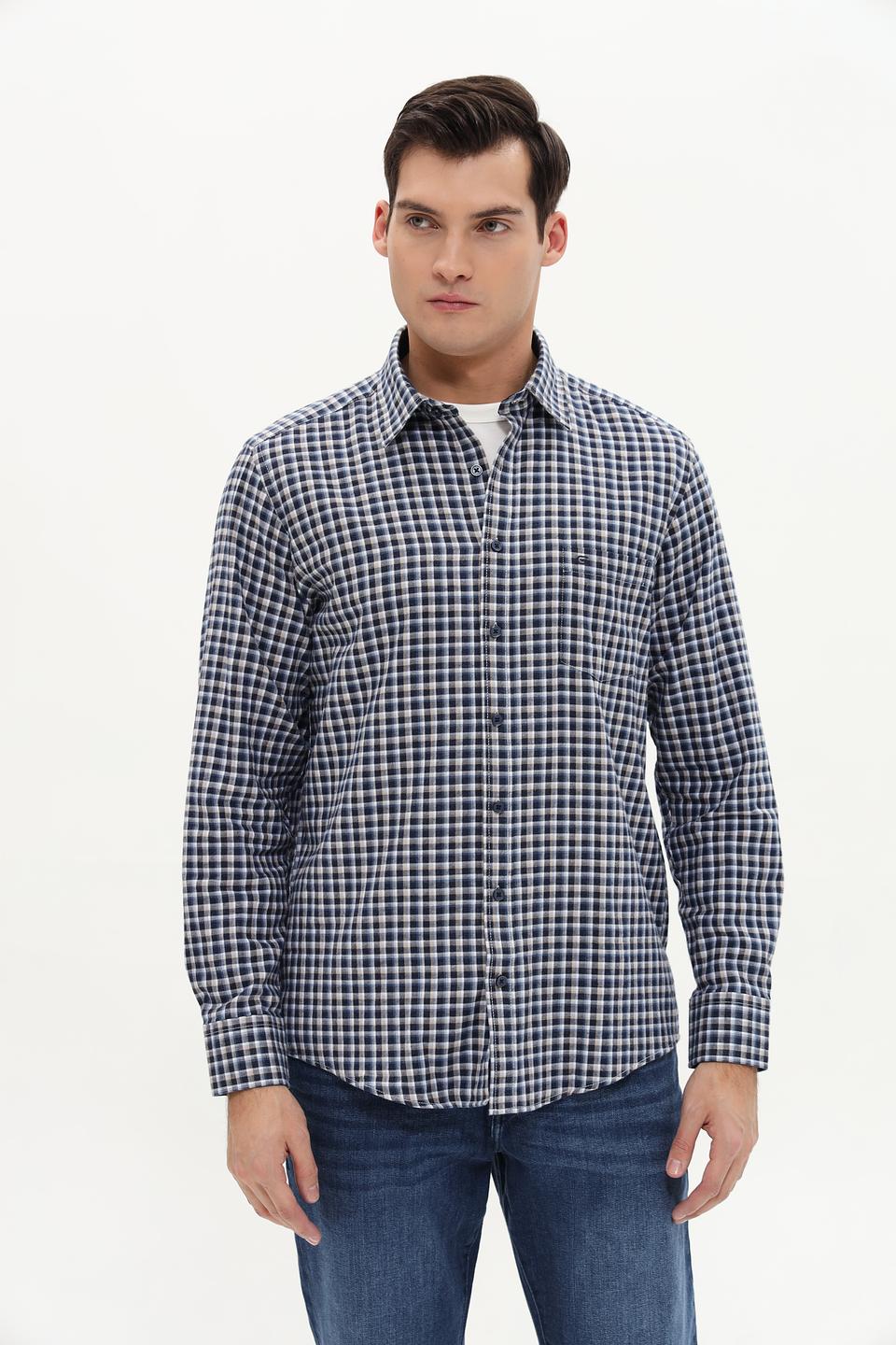 Рубашка Casa Moda в клетку синяя