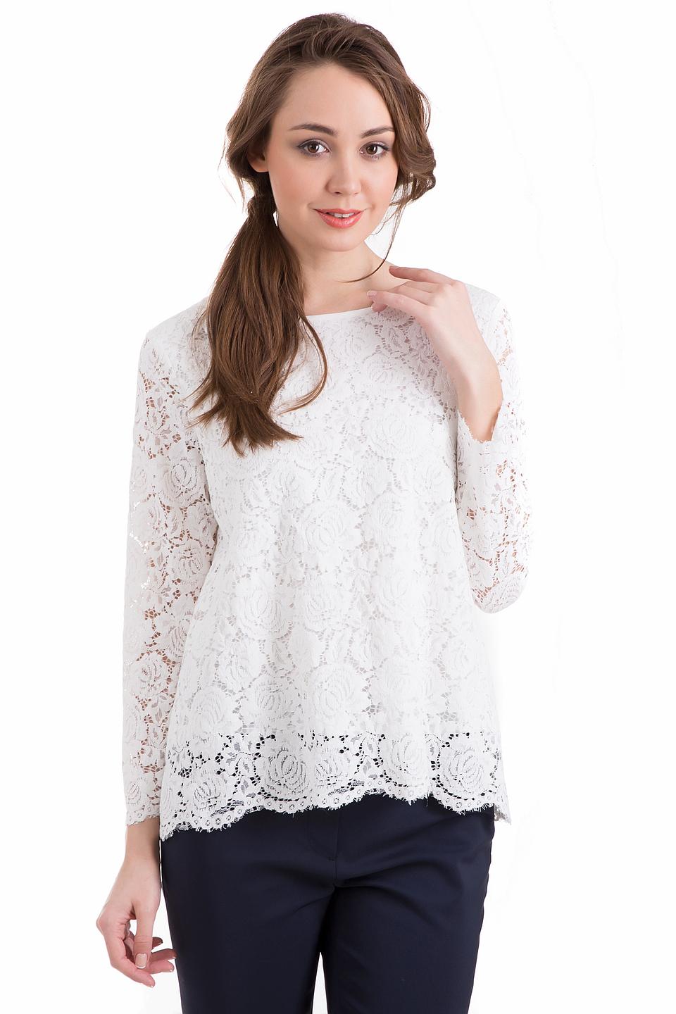 Белая кружевная блуза Oui