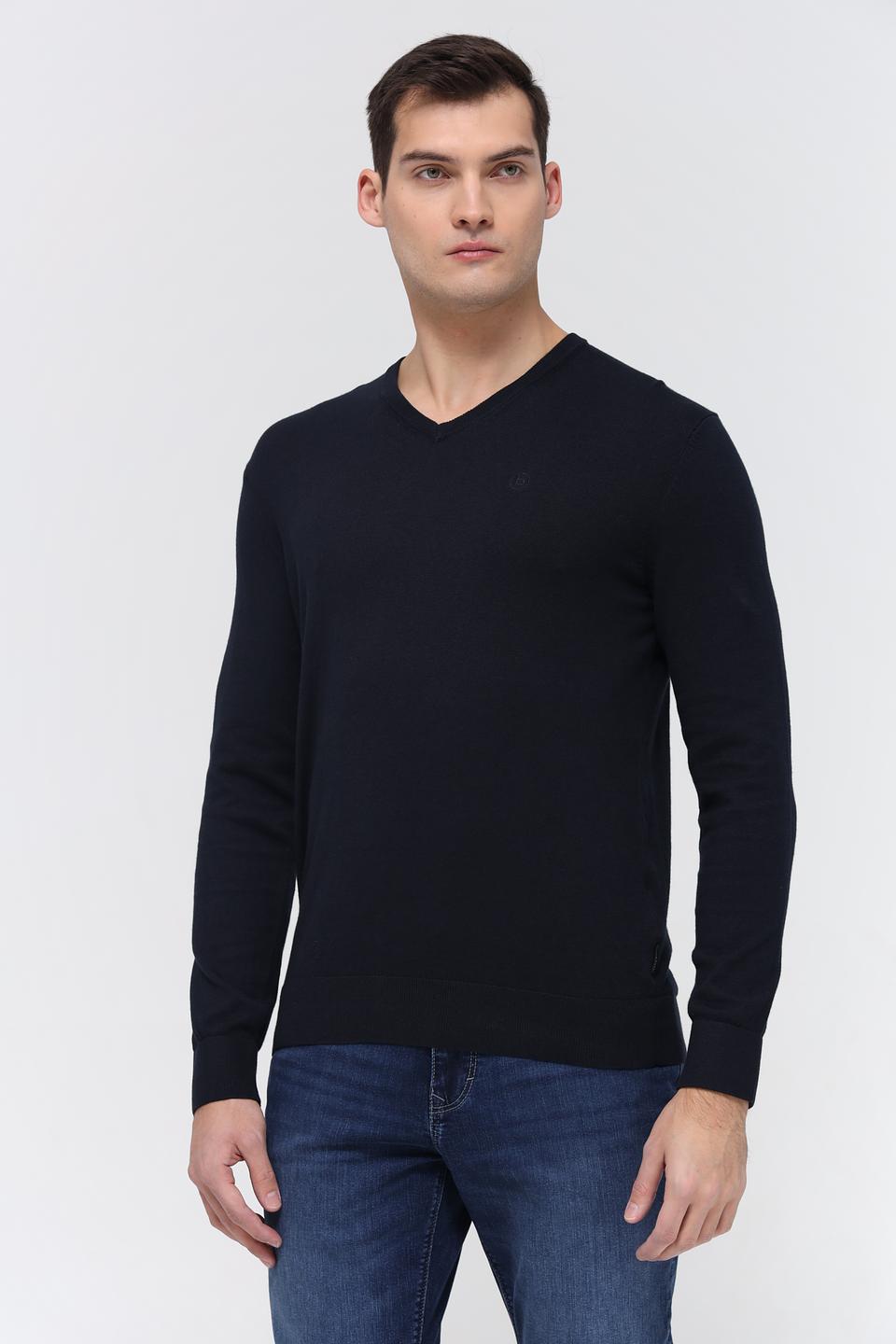 Джемпер Bugatti V-образный вырез чёрный