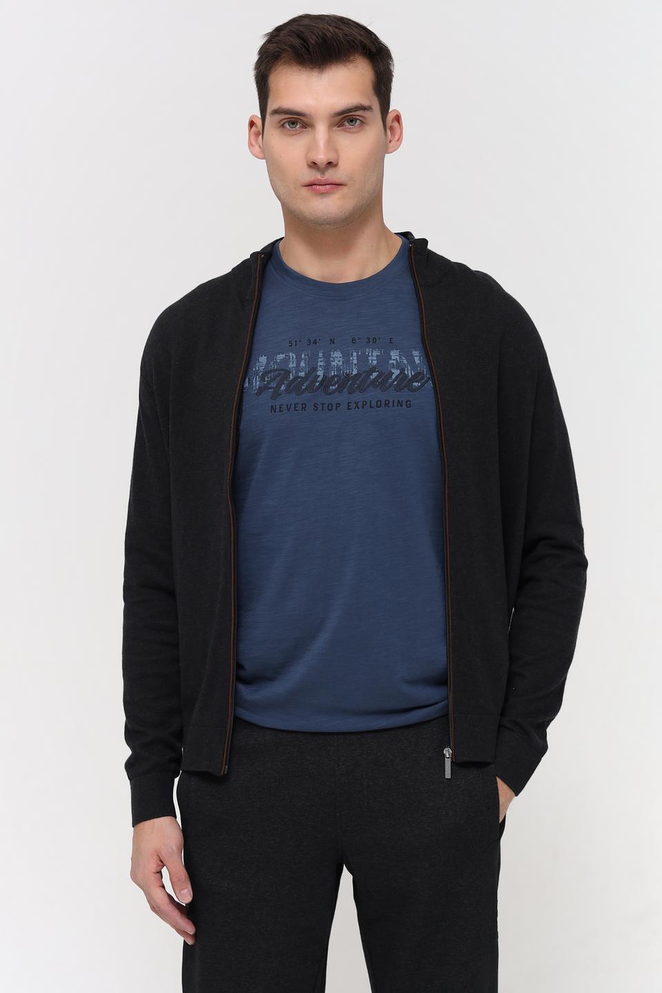 Кардиган Bugatti чёрный на молнии