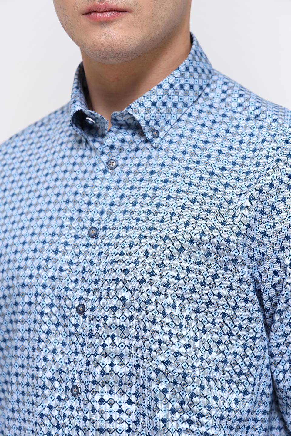 Рубашка Bugatti в голубую клетку