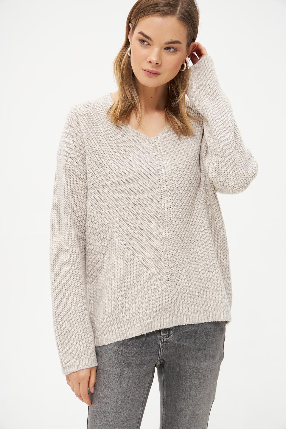 Пуловер Tom Tailor вязаный бежевый