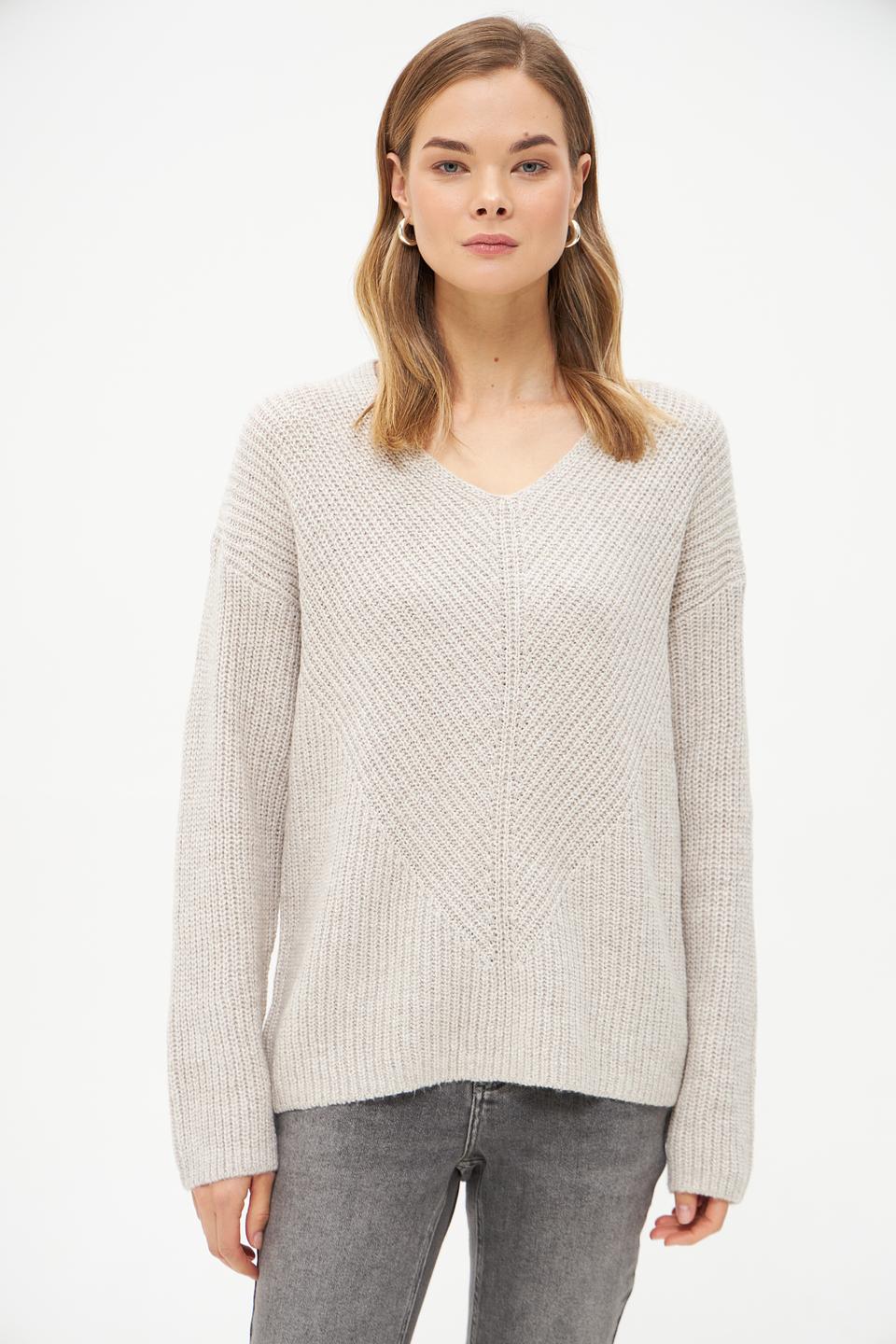 Пуловер Tom Tailor вязаный бежевый