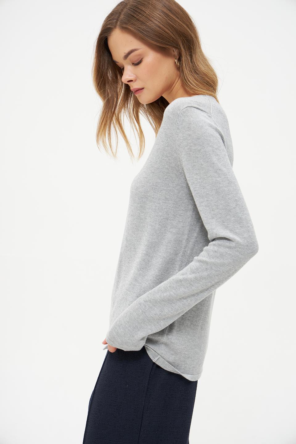 Пуловер Tom Tailor серый V-образный