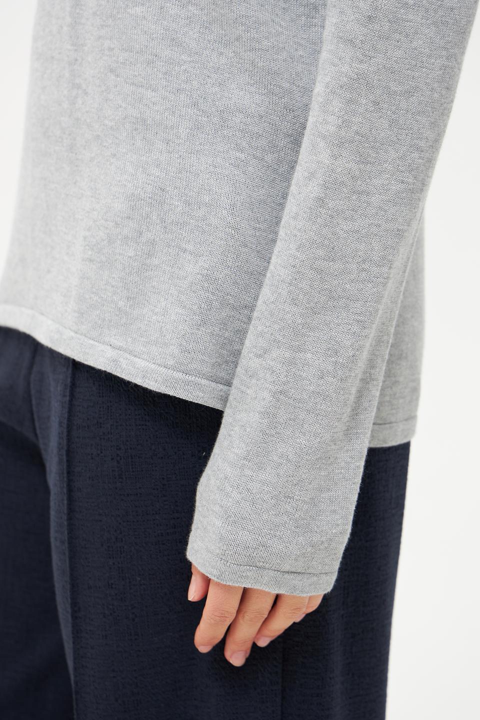 Пуловер Tom Tailor серый V-образный