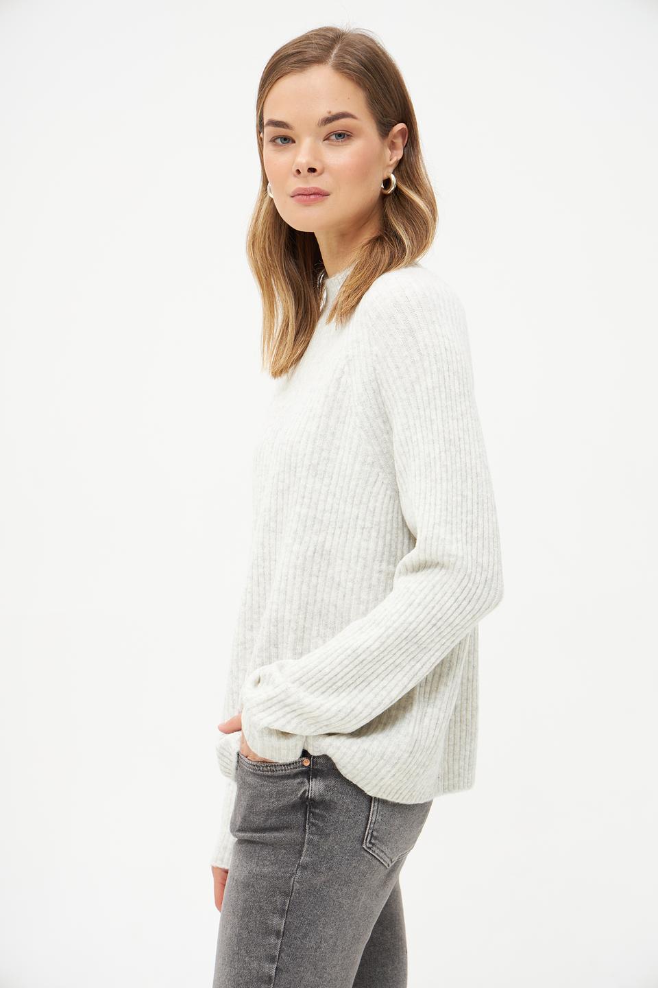 Пуловер Tom Tailor вязаный светло-серый