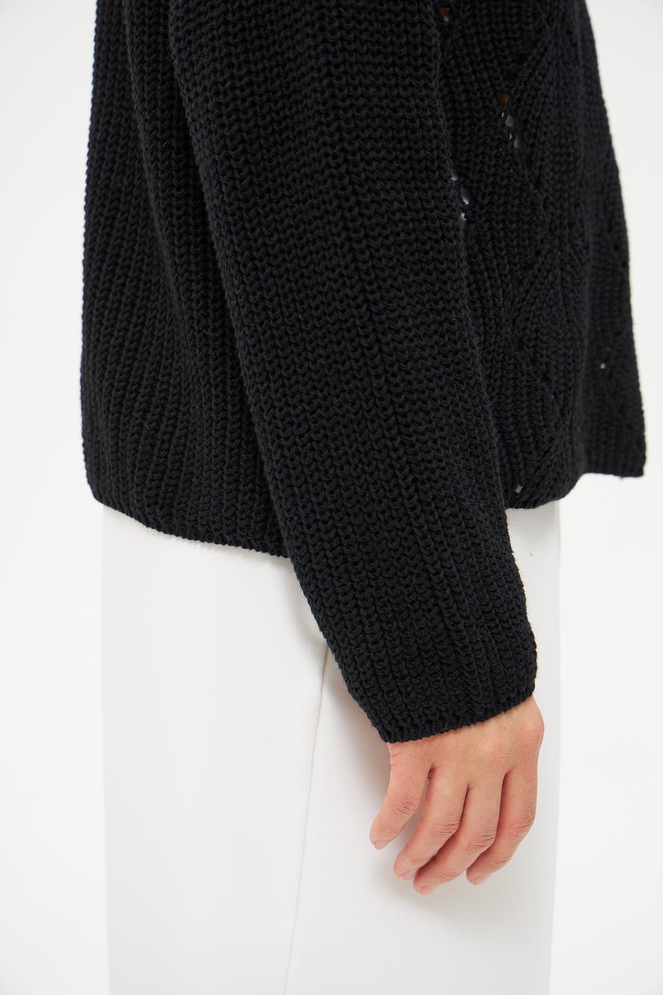 Пуловер Broadway чёрный с ажуром