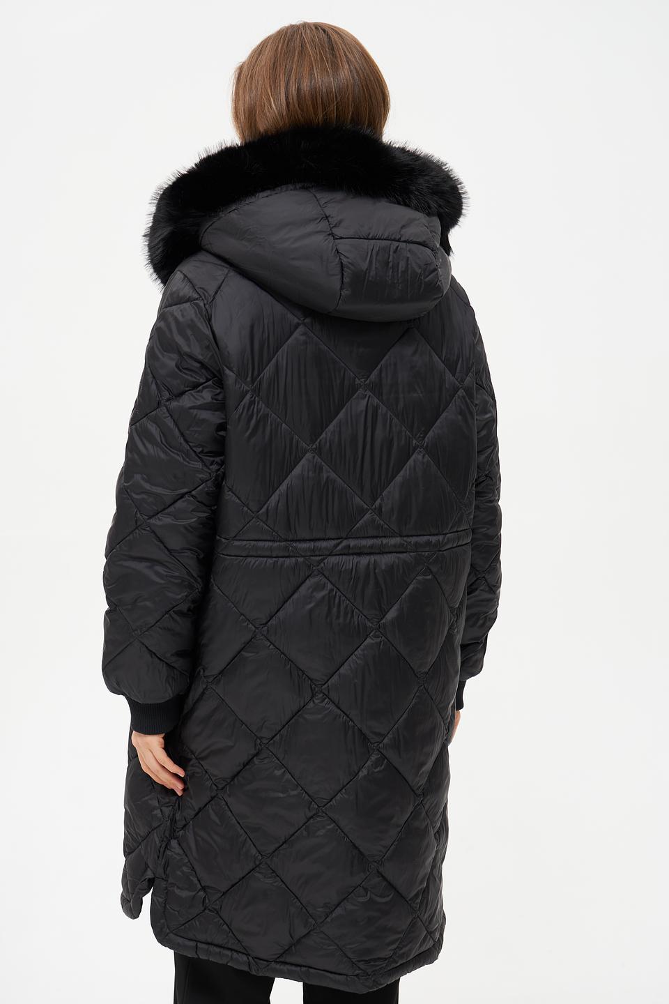 Пальто Marc Aurel стеганое чёрное