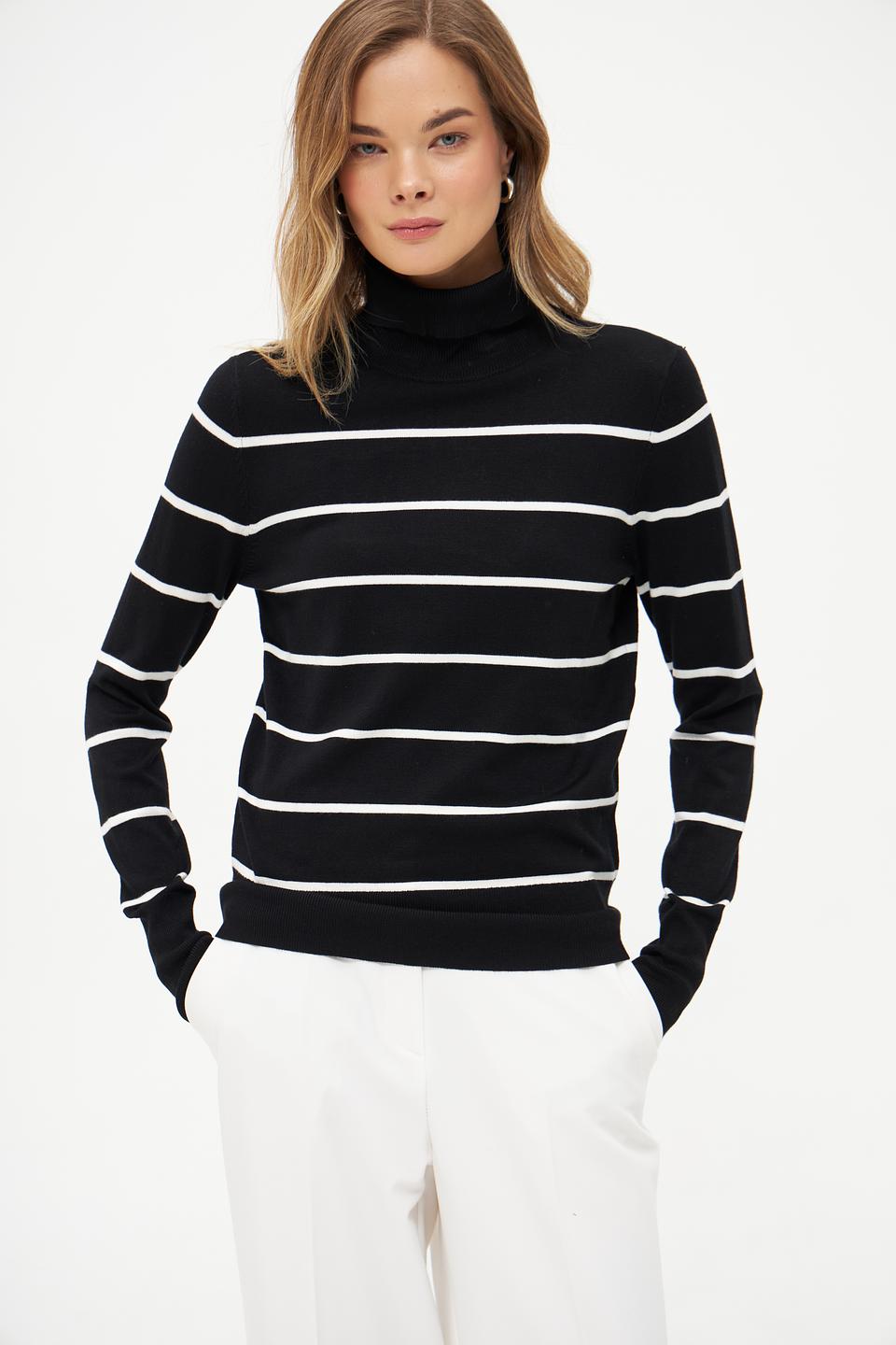 Водолазка Betty Barclay в полоску чёрная