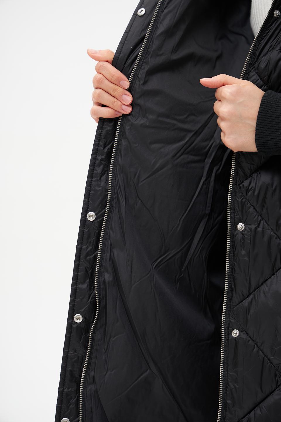 Пальто Marc Aurel стеганое чёрное