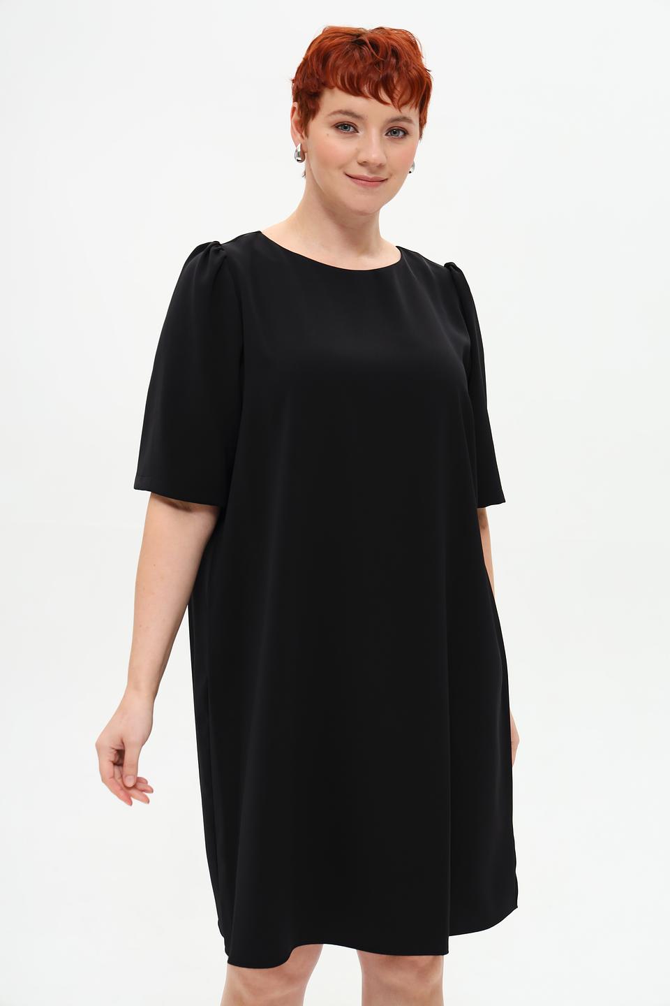 Платье Seidensticker чёрное с рукавами-фонариками