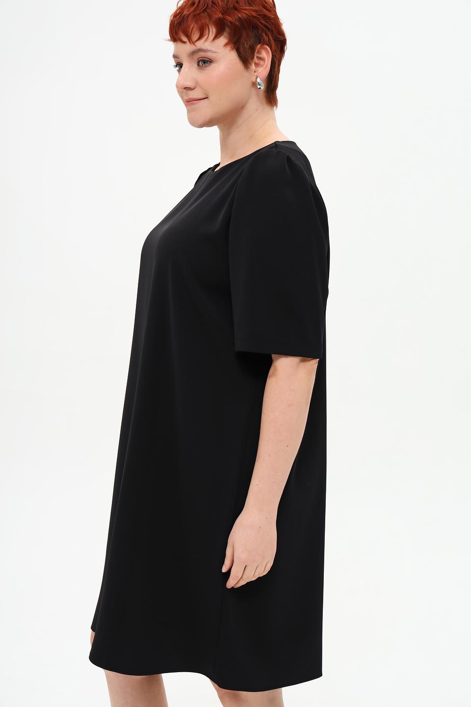 Платье Seidensticker чёрное с рукавами-фонариками