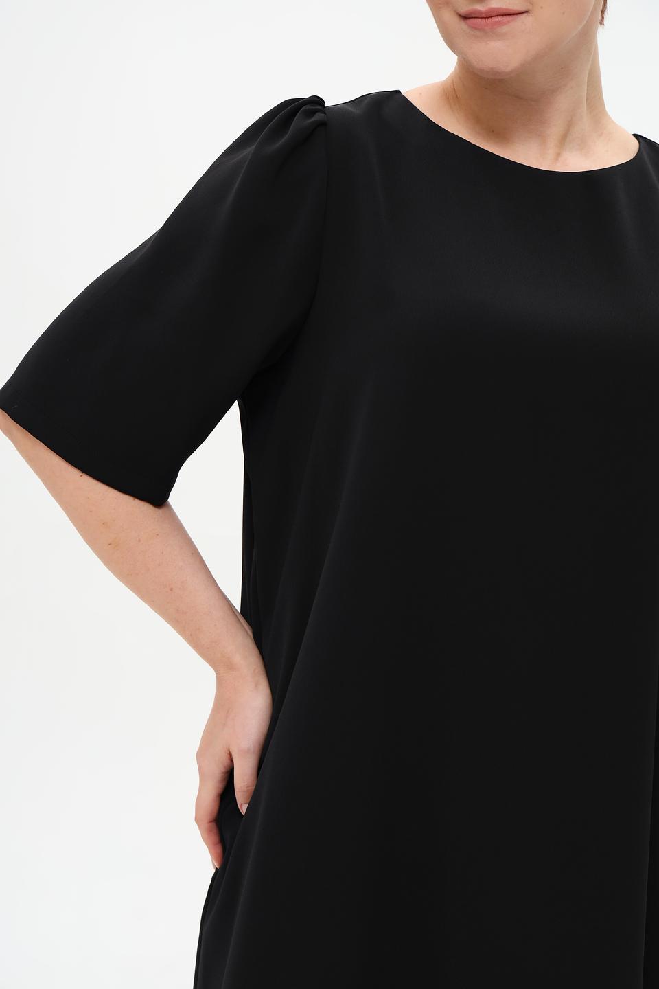 Платье Seidensticker чёрное с рукавами-фонариками