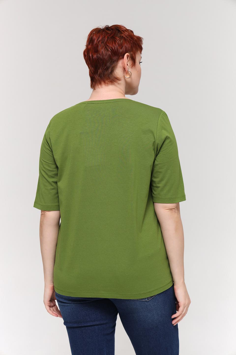 Футболка Samoon с пайетками, оливковый