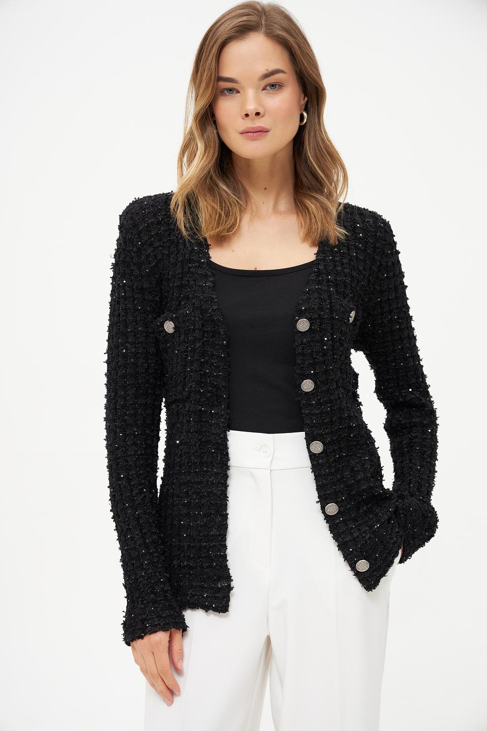 Жакет Marc Aurel чёрный с пуговицами