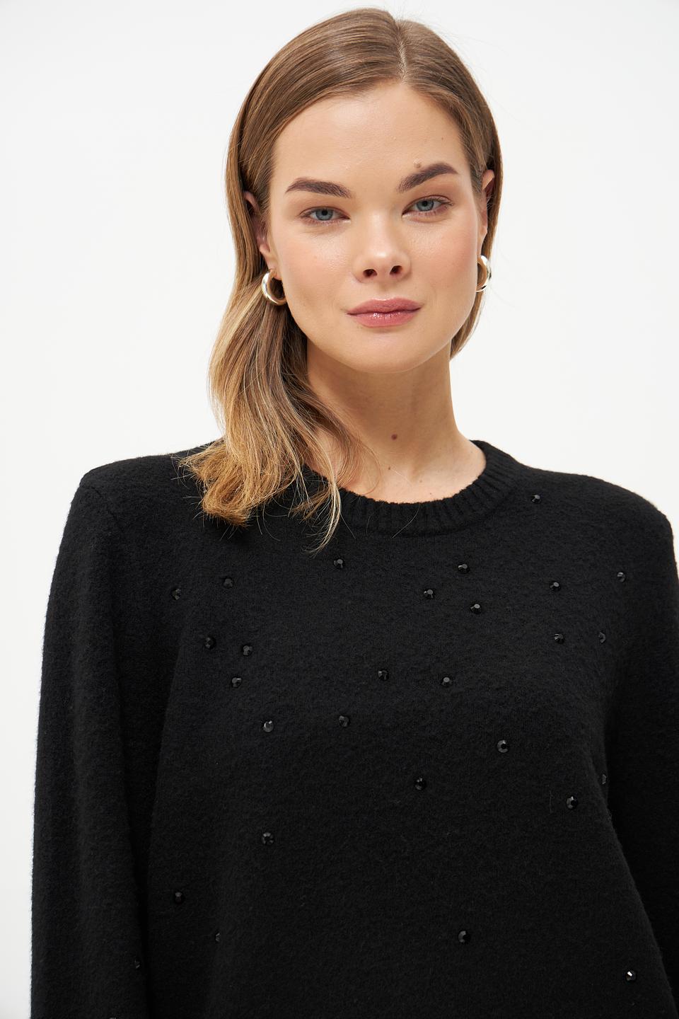 Пуловер Taifun с бусинами чёрный