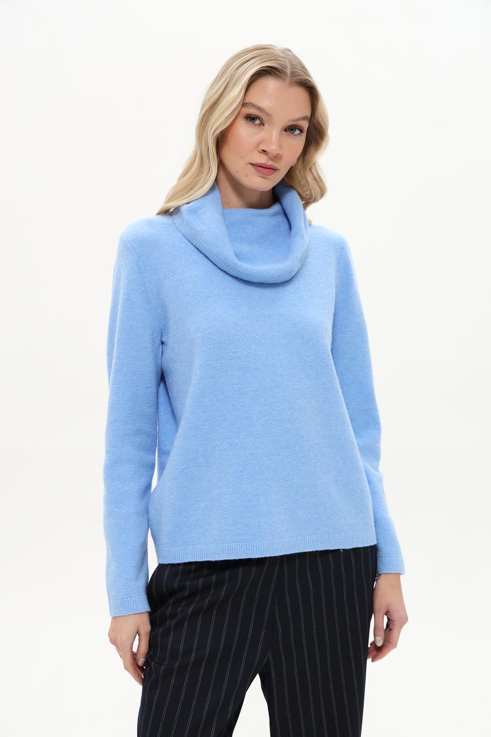 Пуловер Gerry Weber голубой с горлом