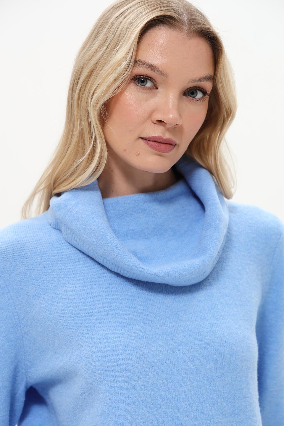 Пуловер Gerry Weber голубой с горлом