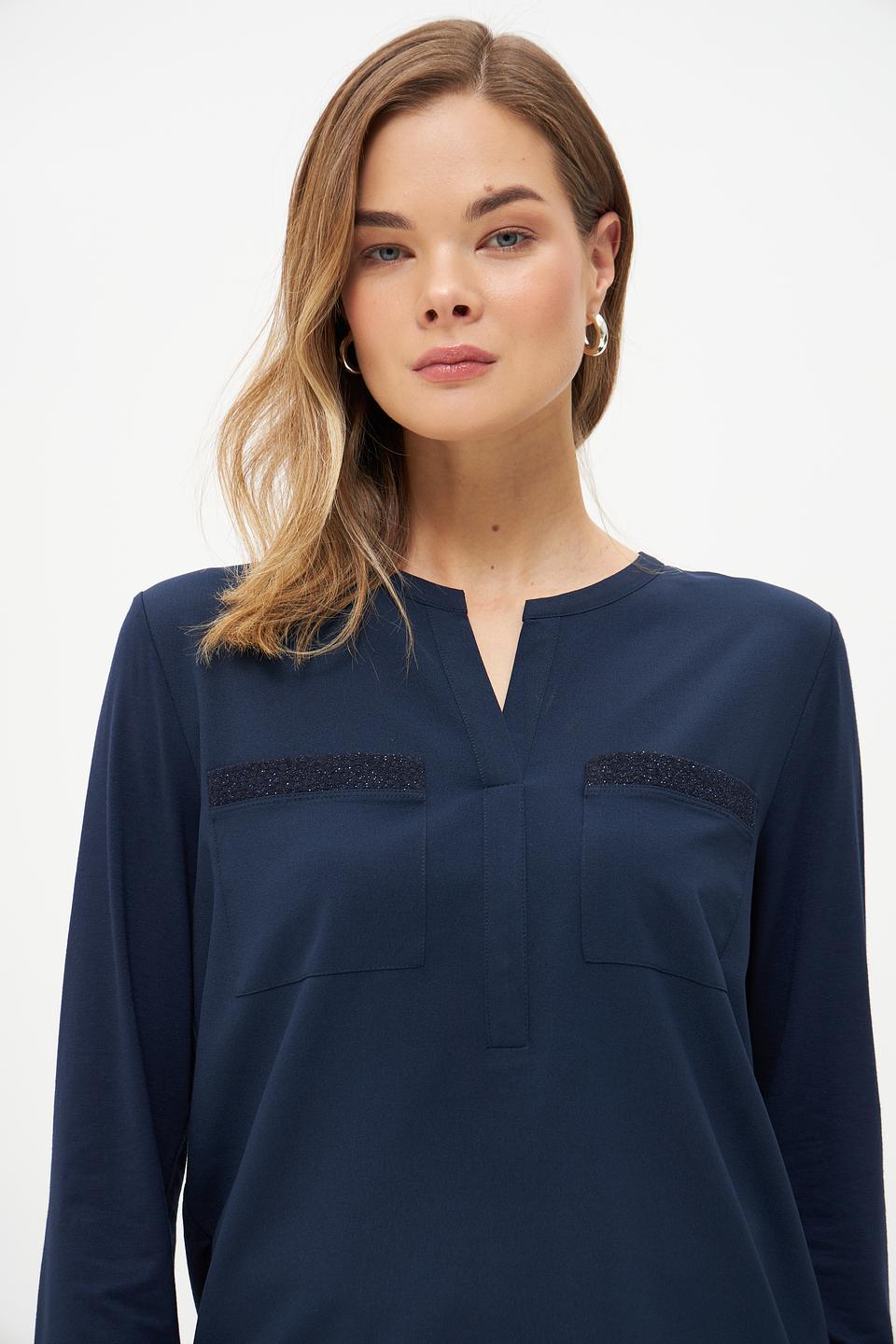 Блуза Rabe collection с карманами темно-синяя