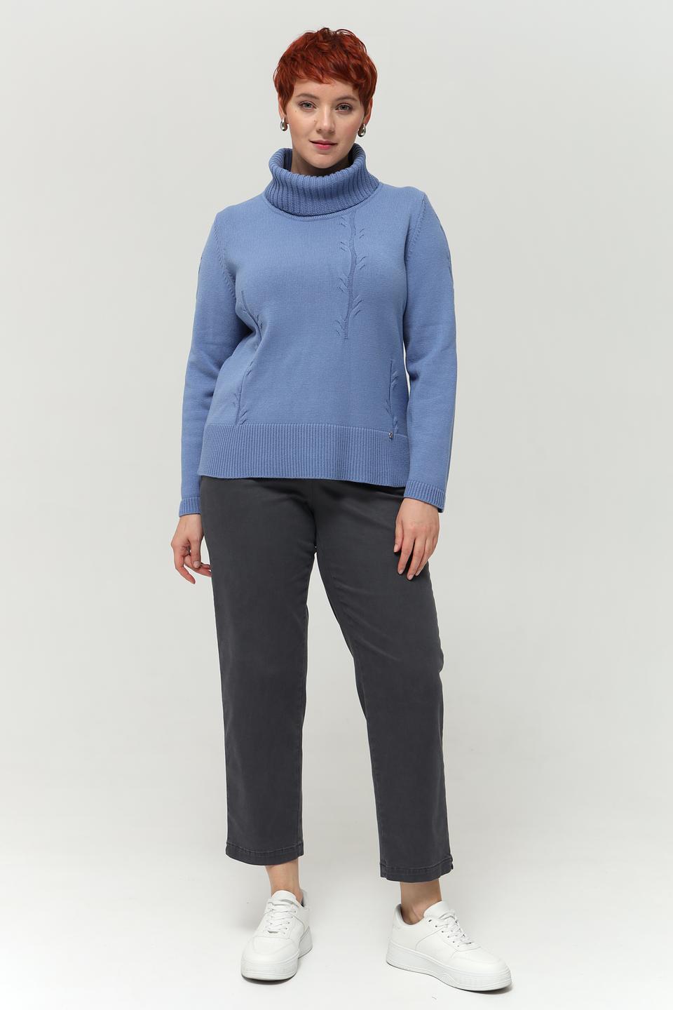 Пуловер Gollehaug с косами голубой