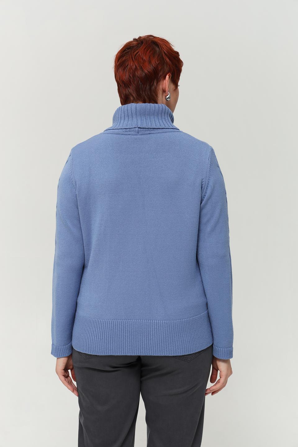 Пуловер Gollehaug с косами голубой