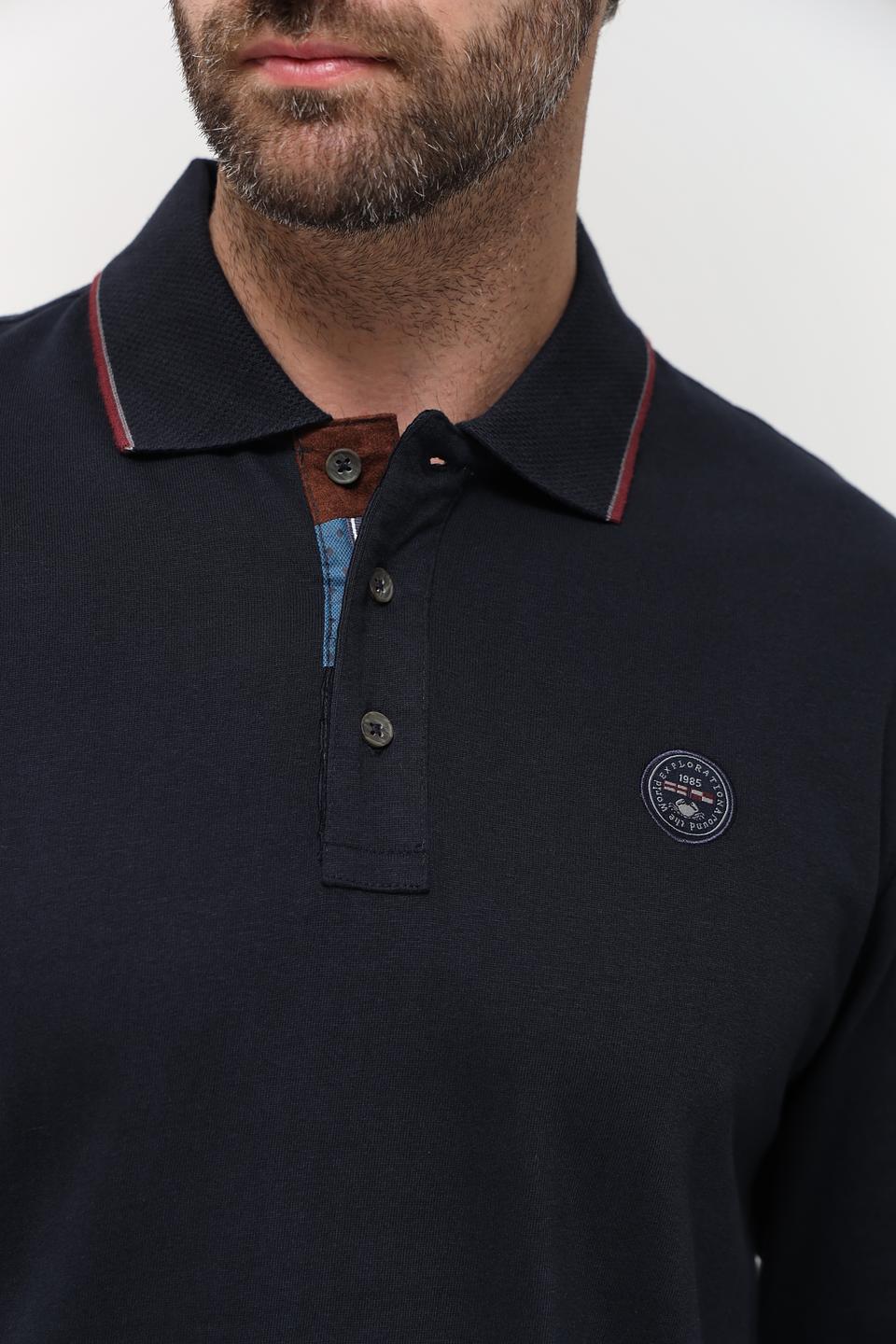 Поло Granchio с длинным рукавом тёмно-синее