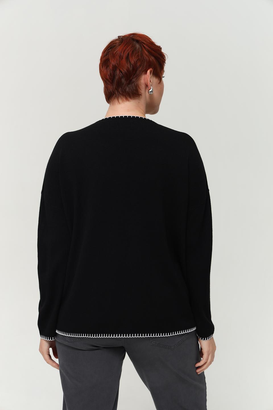 Пуловер Doris Streich с карманами чёрный