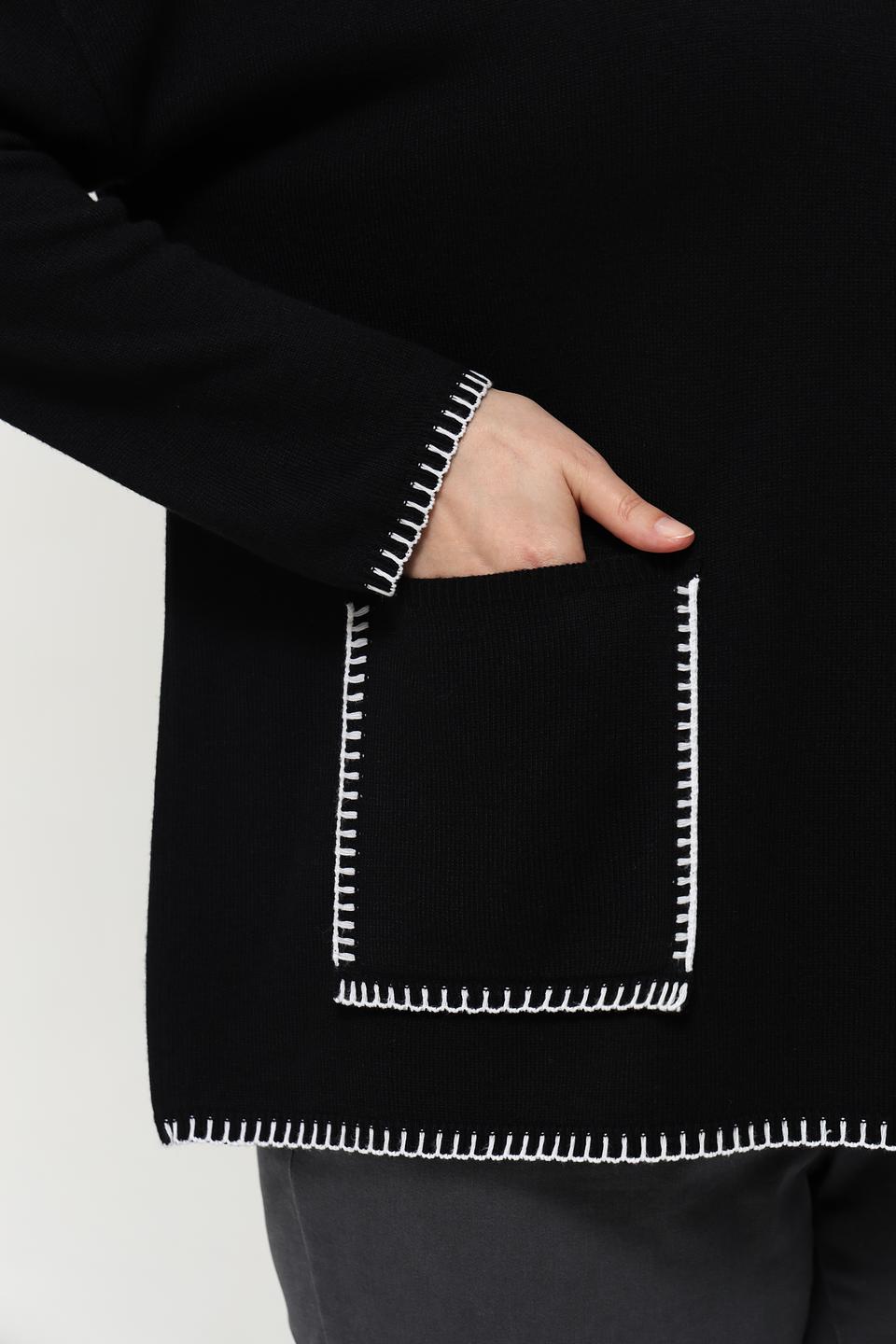 Пуловер Doris Streich с карманами чёрный