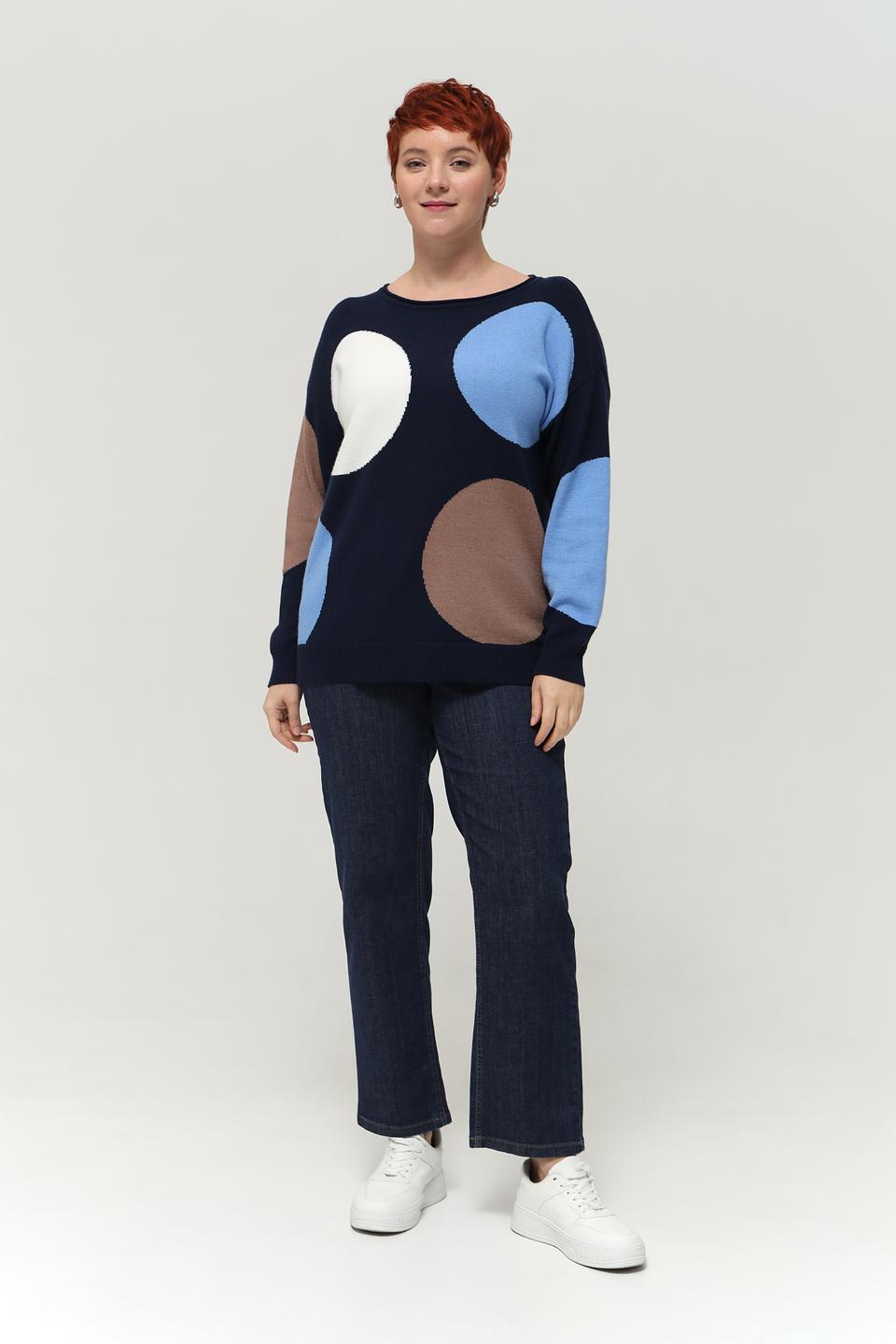 Пуловер Via Appia с кругами синий