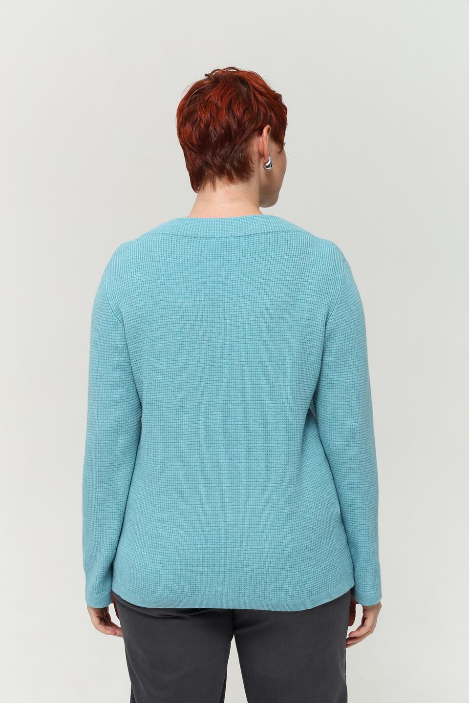Пуловер Rabe collection бирюзовый с аппликацией