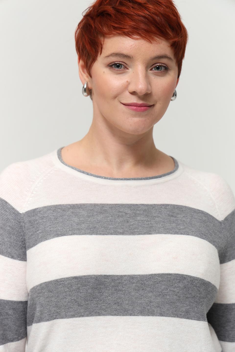 Пуловер Rabe collection в полоску серый