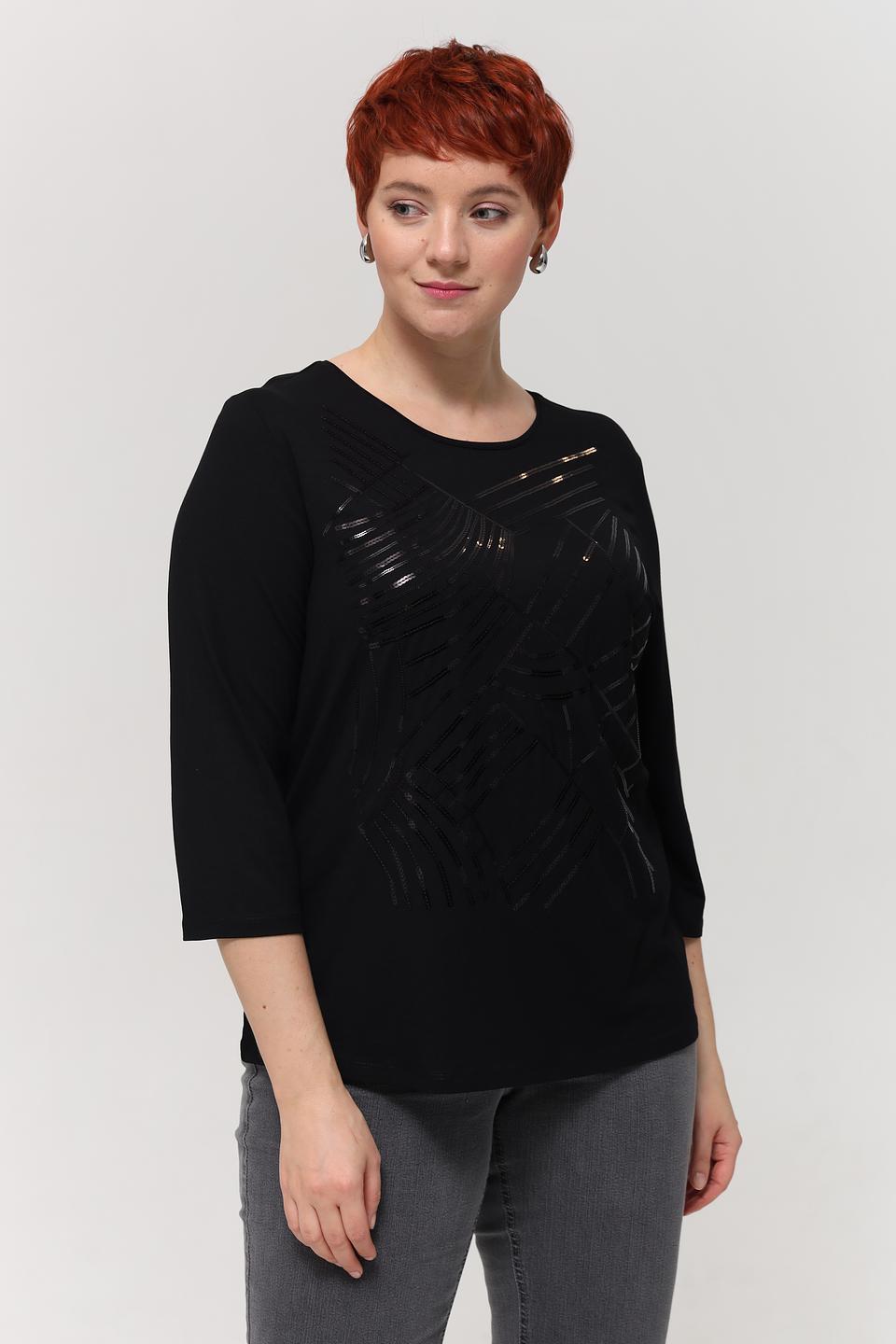 Футболка Barbara Lebek чёрная с узором