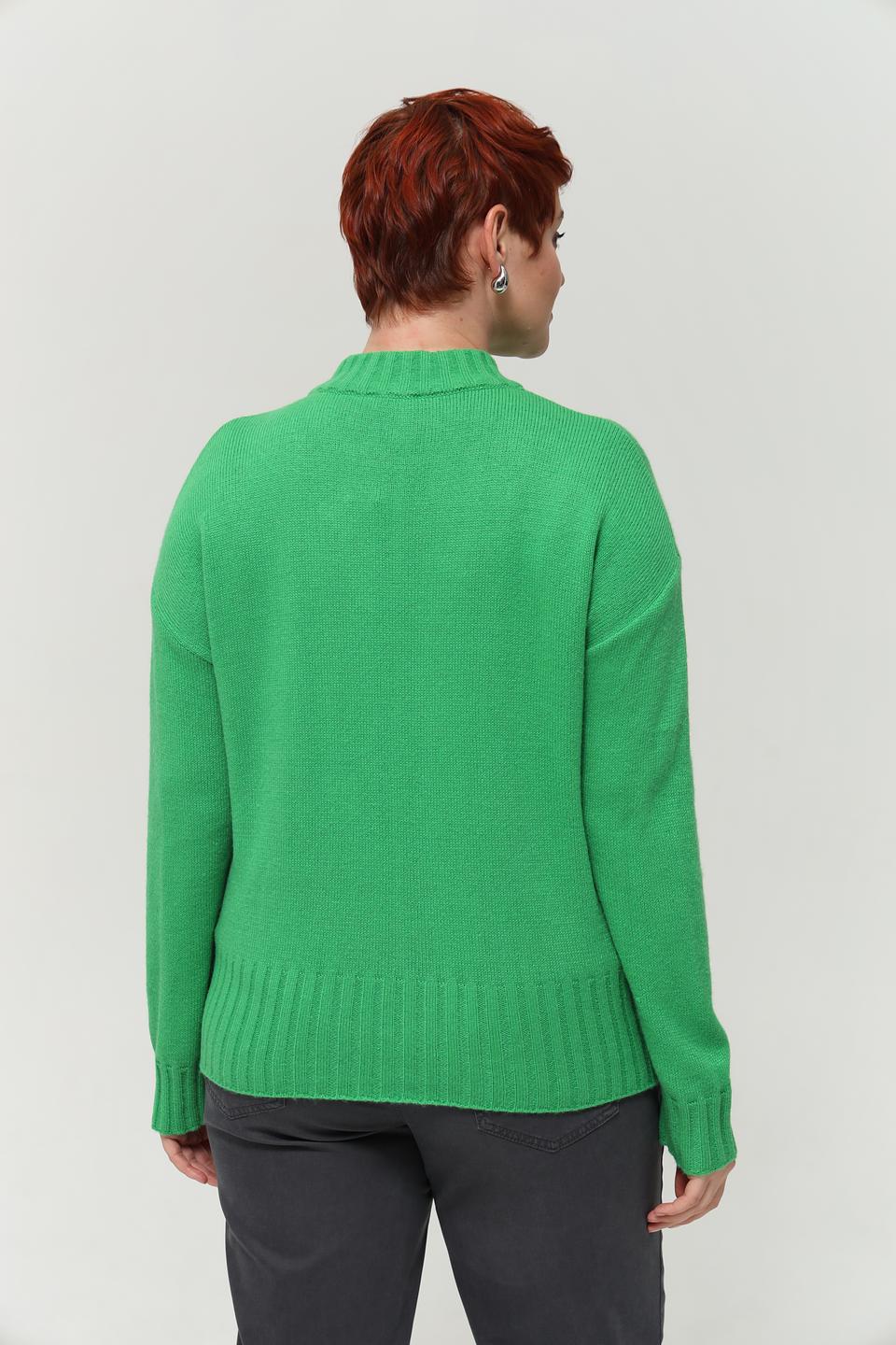 Пуловер Lebek зелёный с горлом