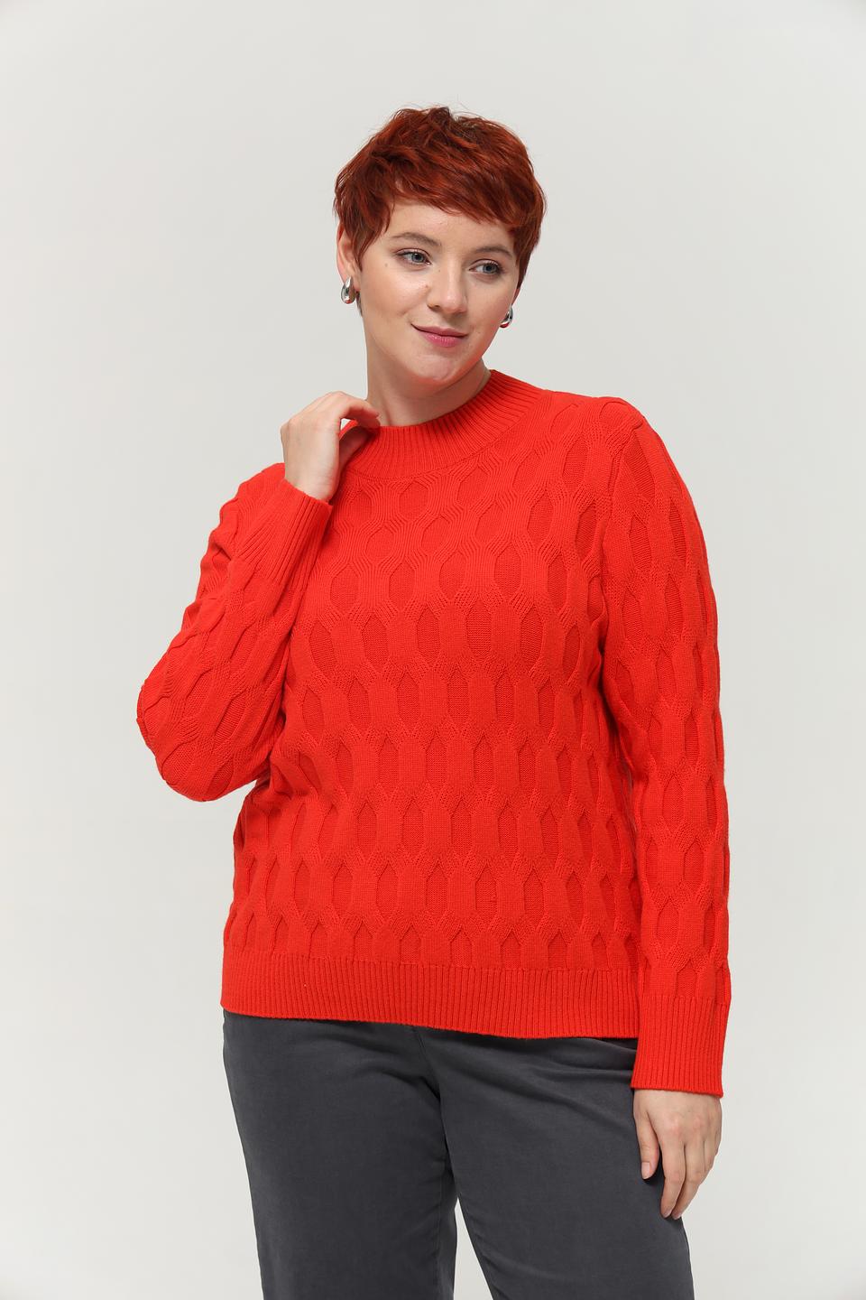 Пуловер Rabe collection алый с узором