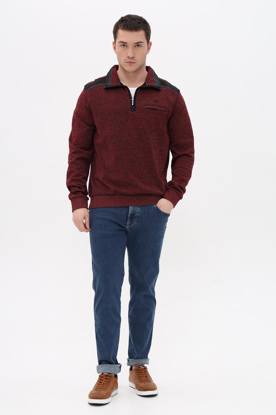Джемпер Monte Carlo с молнией бордовый