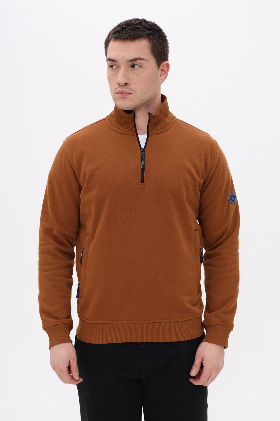 Джемпер Sea Barrier с молнией коричневый