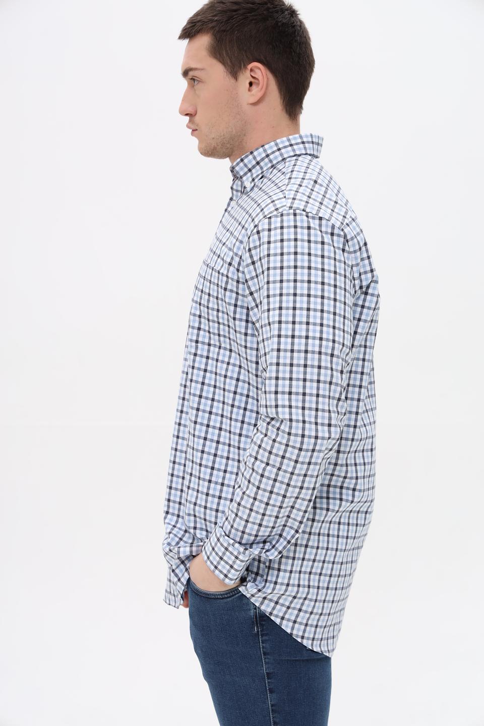 Рубашка Seidensticker в клетку голубая