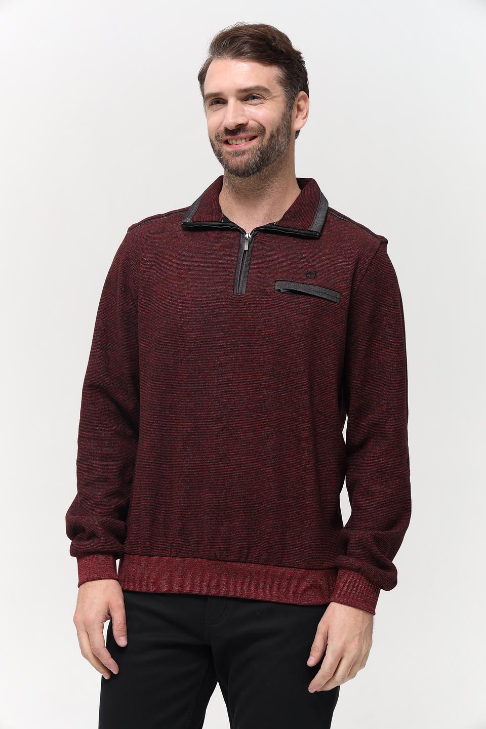 Джемпер Monte Carlo с молнией бордовый
