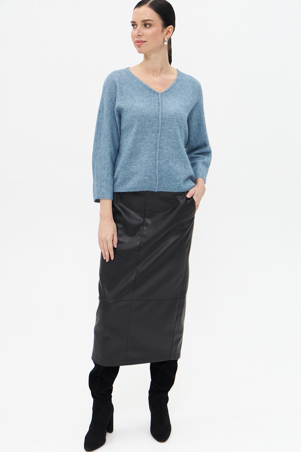 Пуловер Broadway V-образный голубой