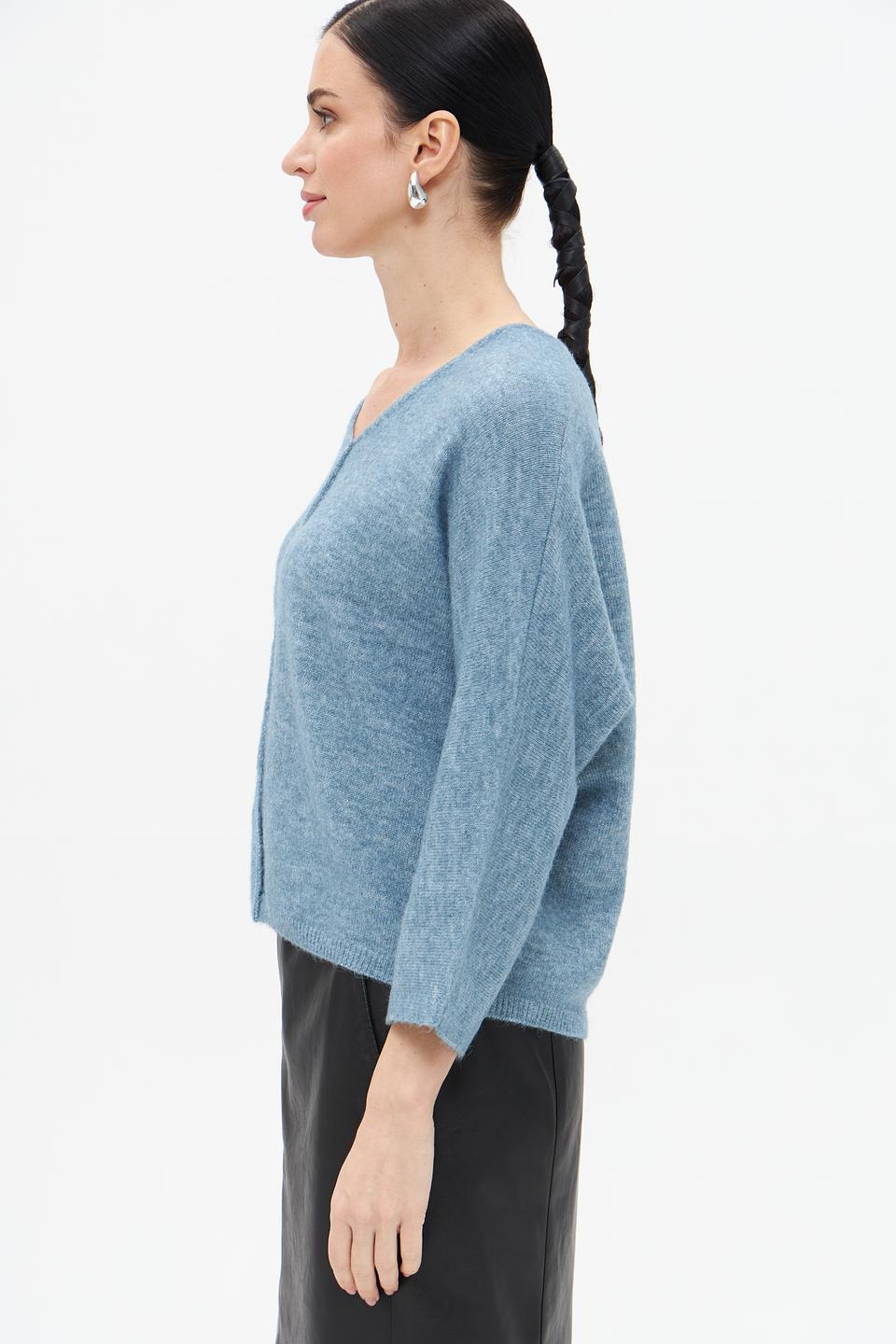 Пуловер Broadway V-образный голубой