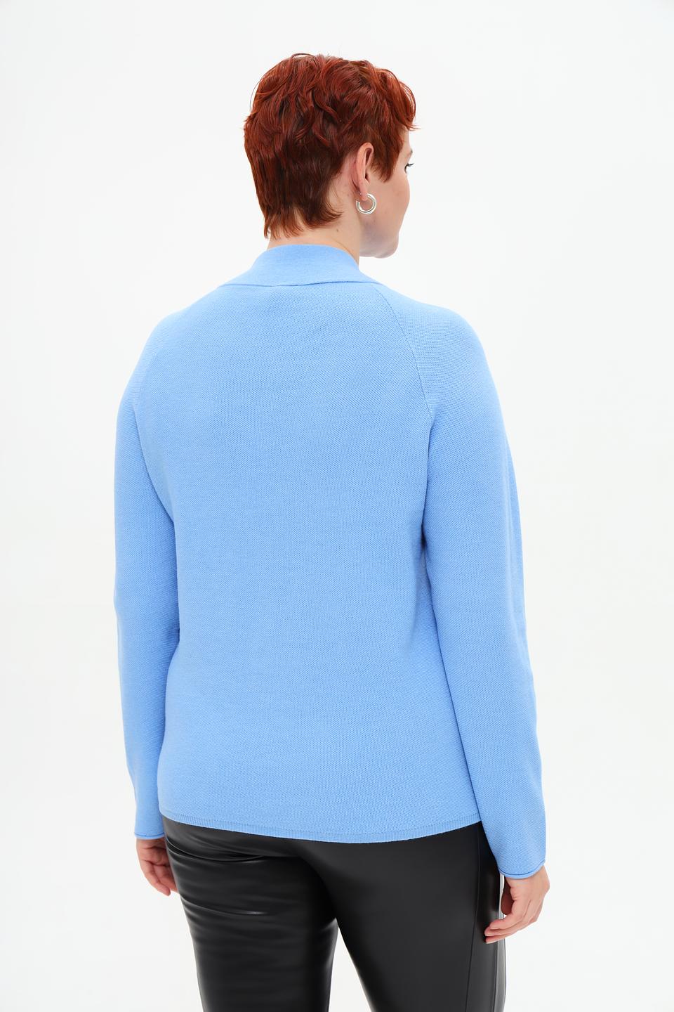 Пуловер Rabe collection голубой с молнией