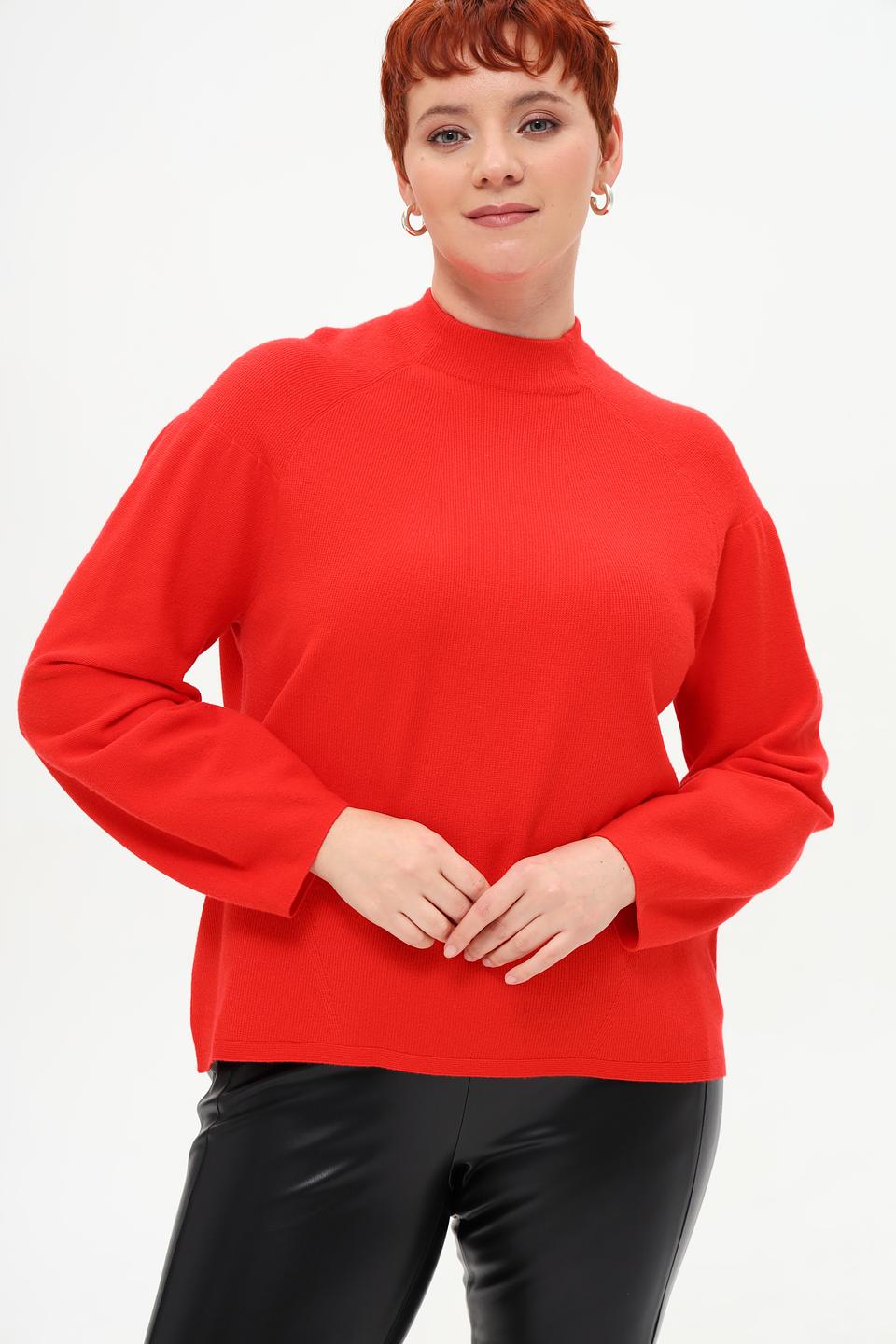 Пуловер Lecomte красный с горлом