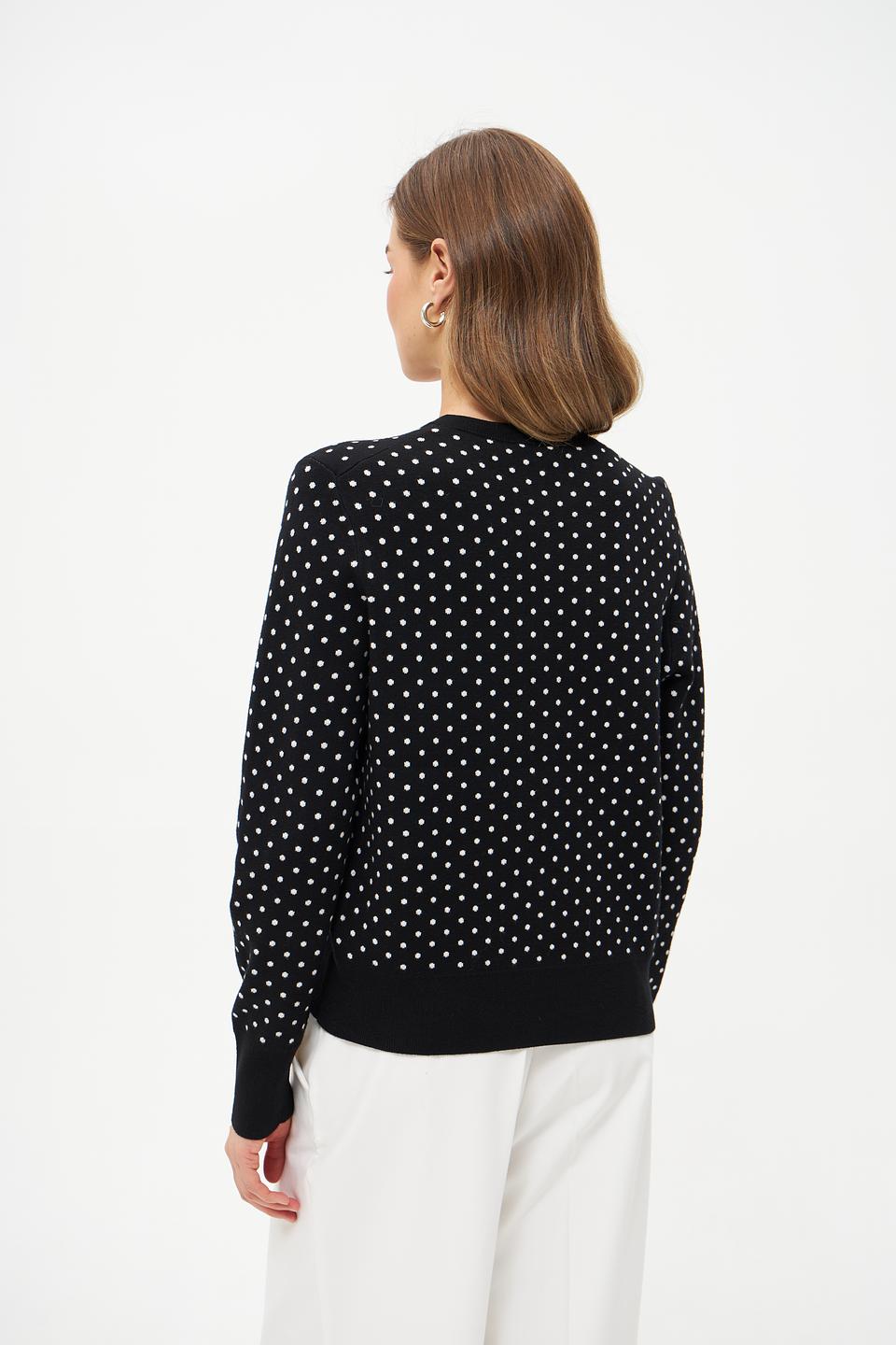 Жакет Oui в горошек чёрный