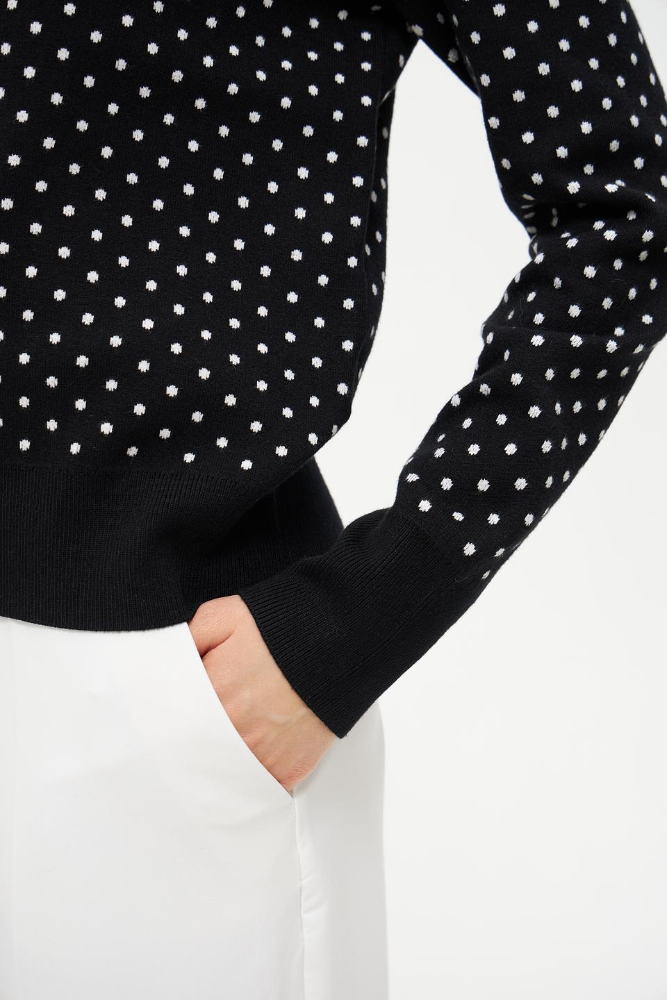 Жакет Oui в горошек чёрный