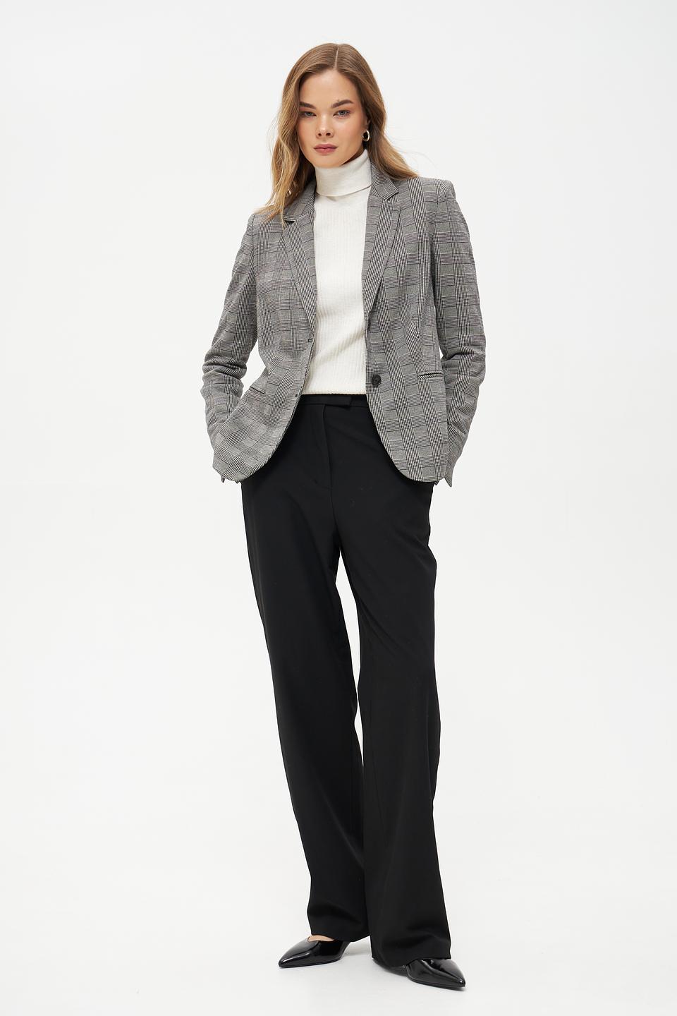 Жакет Oui в клетку серый