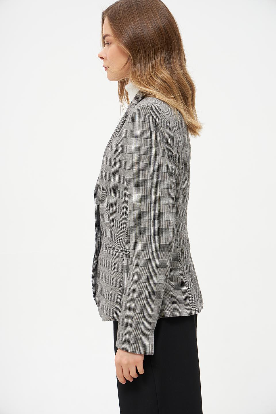 Жакет Oui в клетку серый