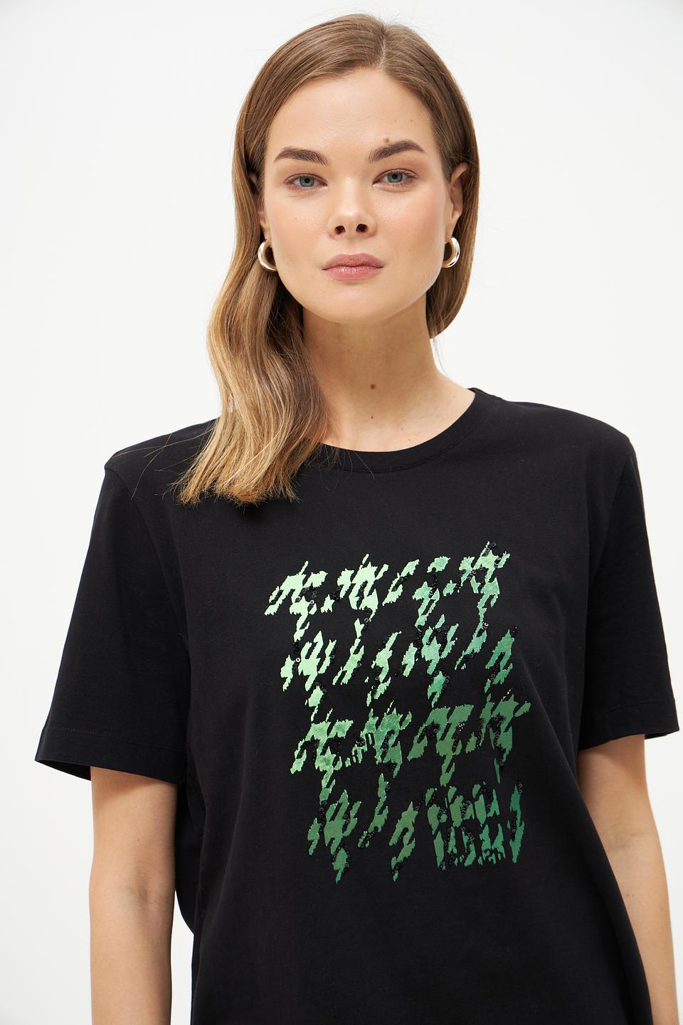 Футболка Marc Cain с принтом чёрная